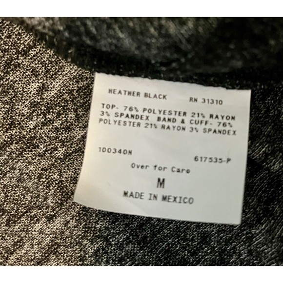 BCX Long Sleeve Womens Top Heather Black Size M NWOT - Picture 3 of 7